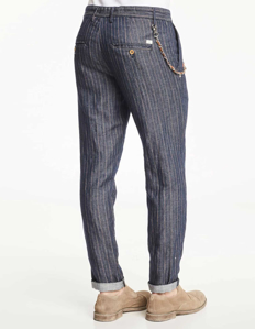 Picture of Gaudi Pleat Brown Stripe Pants