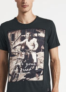 Picture of Gaudi James Dean Print Patched Green Tshirt