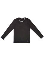Picture of Gaudi Contrast Neck Trim L/S Black Tshirt