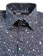 Picture of Karl Lagerfeld Navy Universe Print Shirt