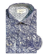 Picture of Ted Baker Pruple Leaves Print Shirt