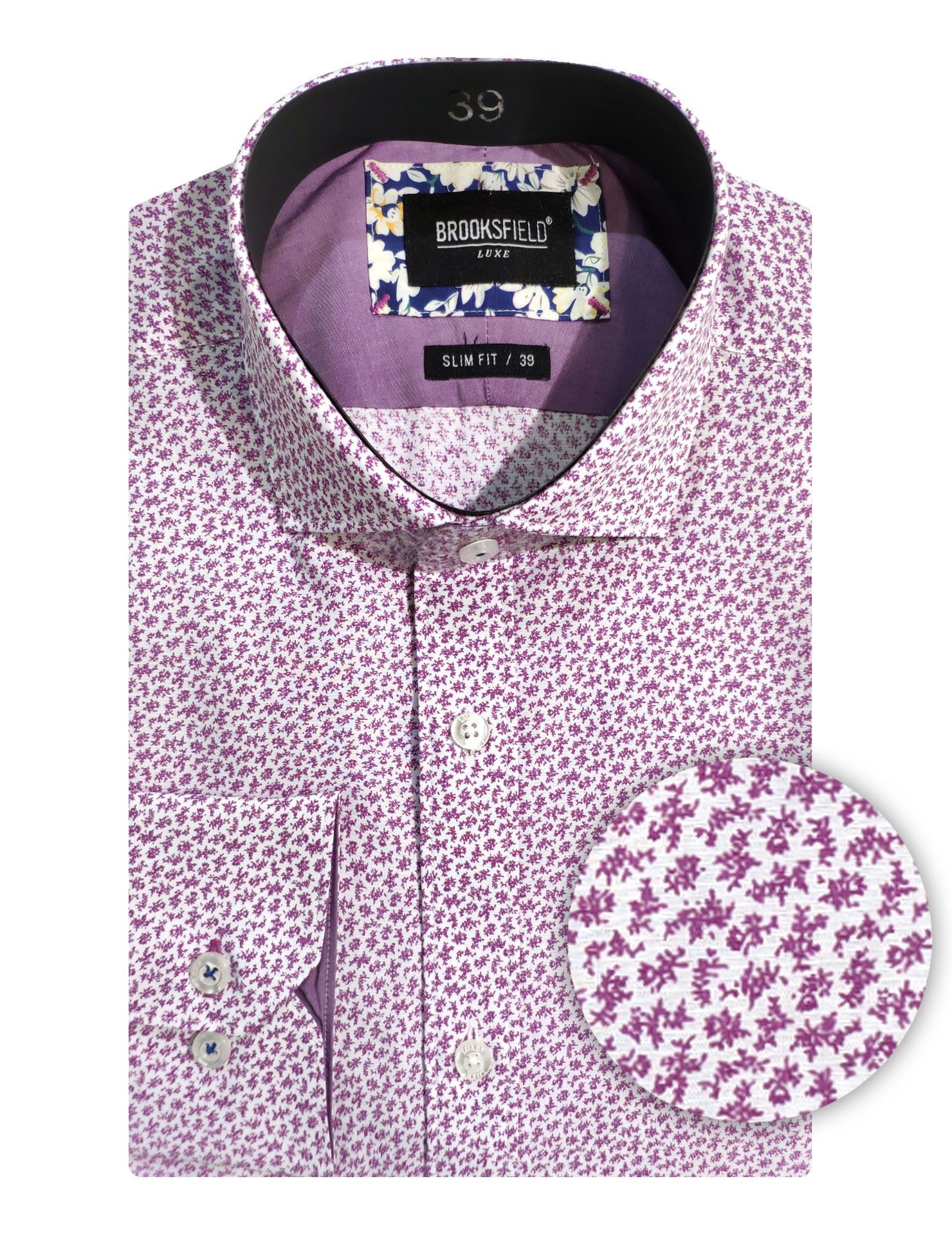 Brooksfield Purple Abstract Luxe Shirt | Designer Menswear in Auckland ...