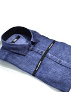 Picture of Karl Lagerfeld Linen Navy Shirt