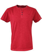 Picture of No Excess Red Dye Wash Button Tee