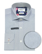Picture of Brooksfield Navy Circle stretch Shirt