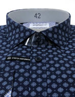 Picture of Brooksfield Motif Navy Stretch Real Shirt