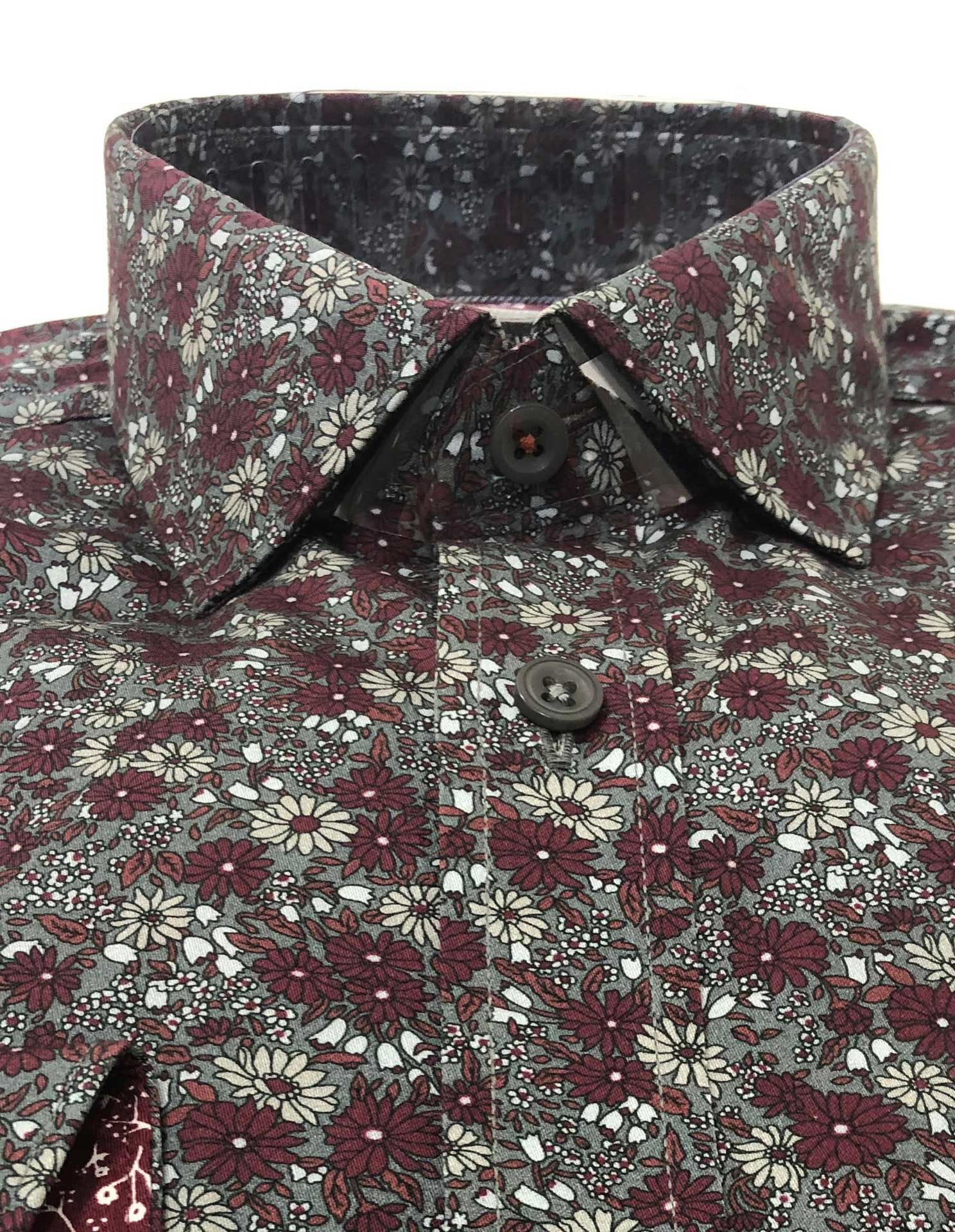 Brooksfield-grey-floral-print-luxe-shirt - George Harrison | Designer ...