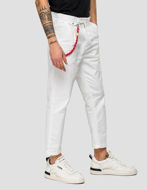 Picture of Replay Pleated Stretch Crop White Chino
