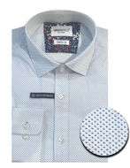 Picture of Brooksfield Blue Dots Pattern Stretch Real Shirt