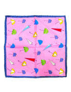 Picture of Hemley Pink Umbrella Print Pocket Square