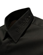 Picture of Karl Lagerfeld Embroidered Logo Collar Black Shirt