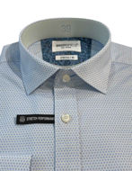 Picture of Brooksfield Blue Geo Stretch Shirt