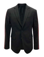Picture of Versace Red Logo Tape Stretch Black Suit