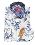 Picture of Au Noir Hendrick Cotton Blue White Shirt
