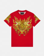 Picture of Versace Red Rococo Print Slim Tee