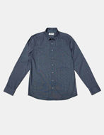 Picture of No Excess Navy Mesh Printed Stretch Shirt