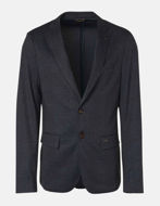 Picture of No Excess Navy Check Jersey Blazer Jacket