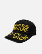 Picture of Versace Gold Embroidered Logo Black Cap