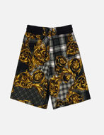 Picture of Versace Tartan Baroque Black Sweat Shorts