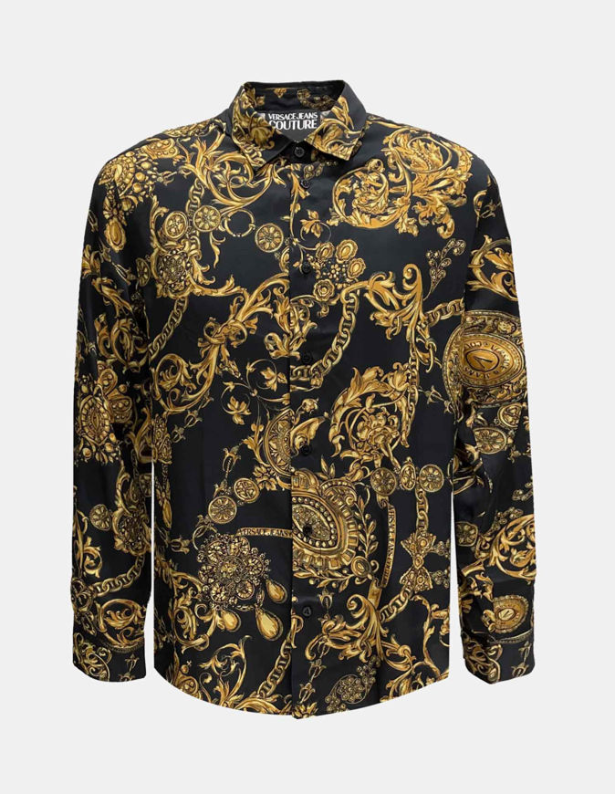 Picture of Versace Black Regalia Baroque Regular Shirt