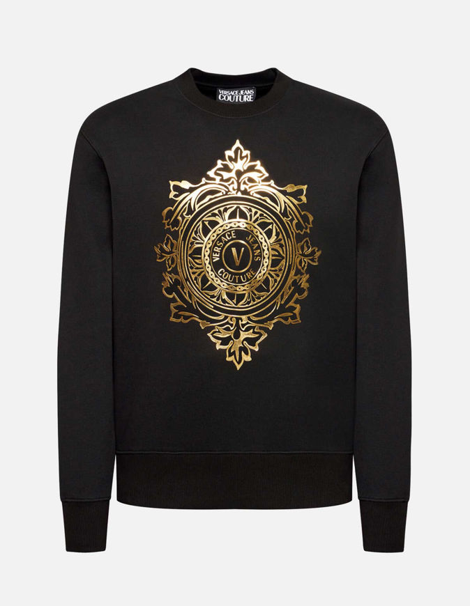 Picture of Versace Gold Emblem Black Sweatshirt