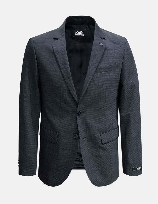 Picture of Karl Lagerfeld Black Charcoal Shadow Check Suit