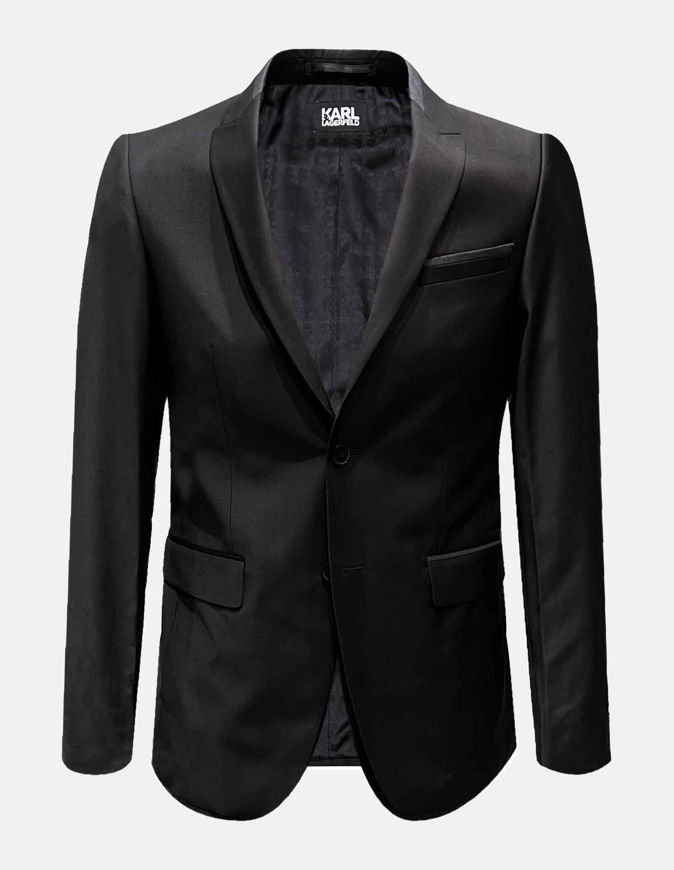 Picture of Karl Lagerfeld Black Contrast Detailed Suit