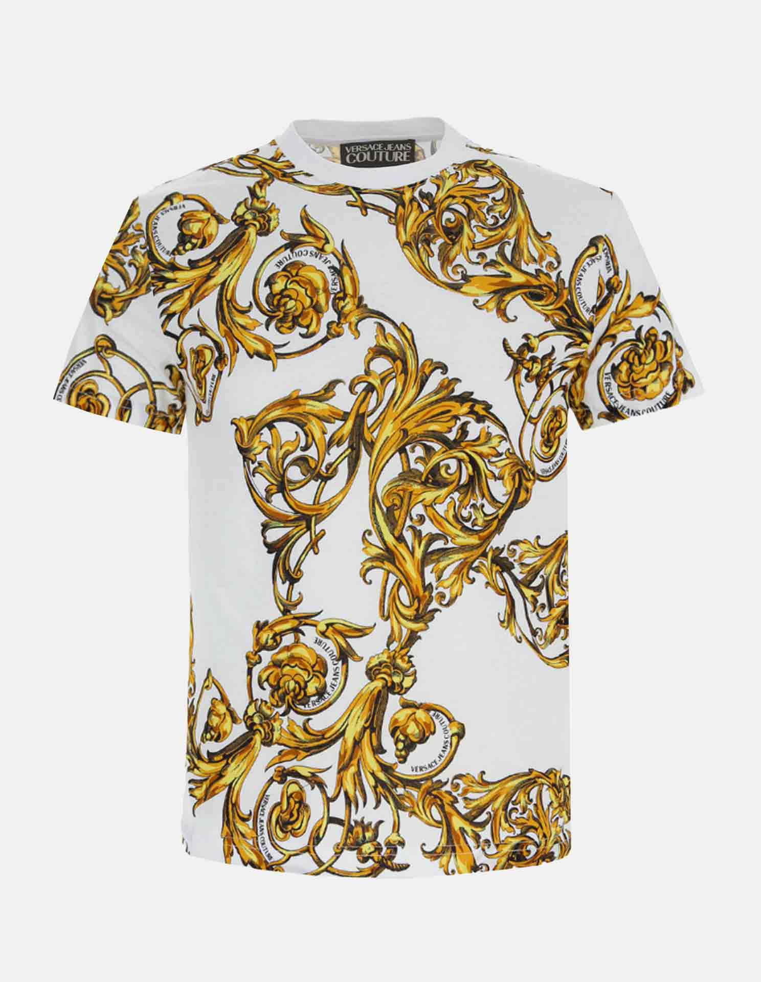 Versace White Gold Garland Broque Slim Tee | George Harrison | Designer ...