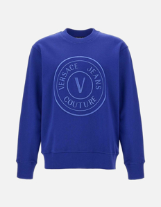 Picture of Versace embroidered Indigo V-Emblem Sweatshirt