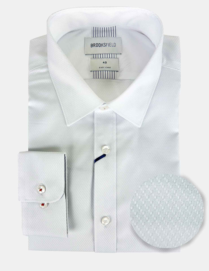 Picture of Brooksfield White Diamond Easy Regular Shirt