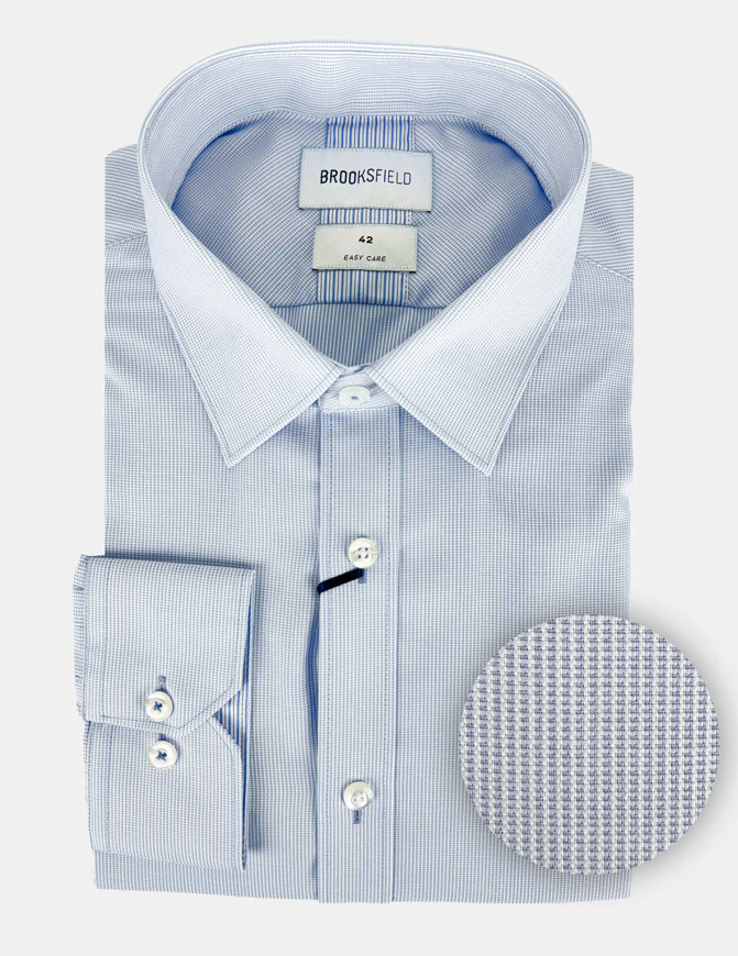 Picture of Brooksfield Blue Texture Easy Regular Shirt