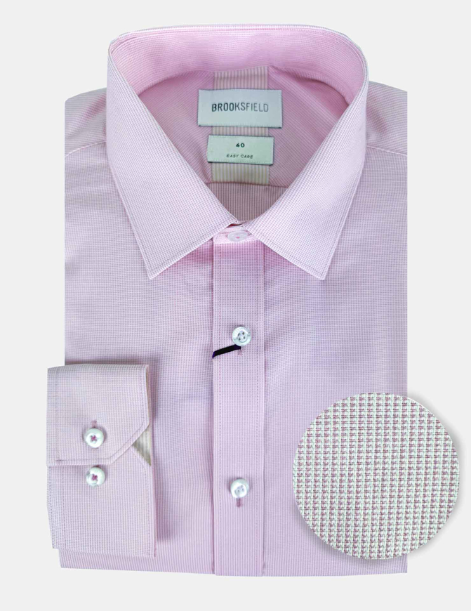 Picture of Brooksfield Lilac Texture Easy Regular Shirt