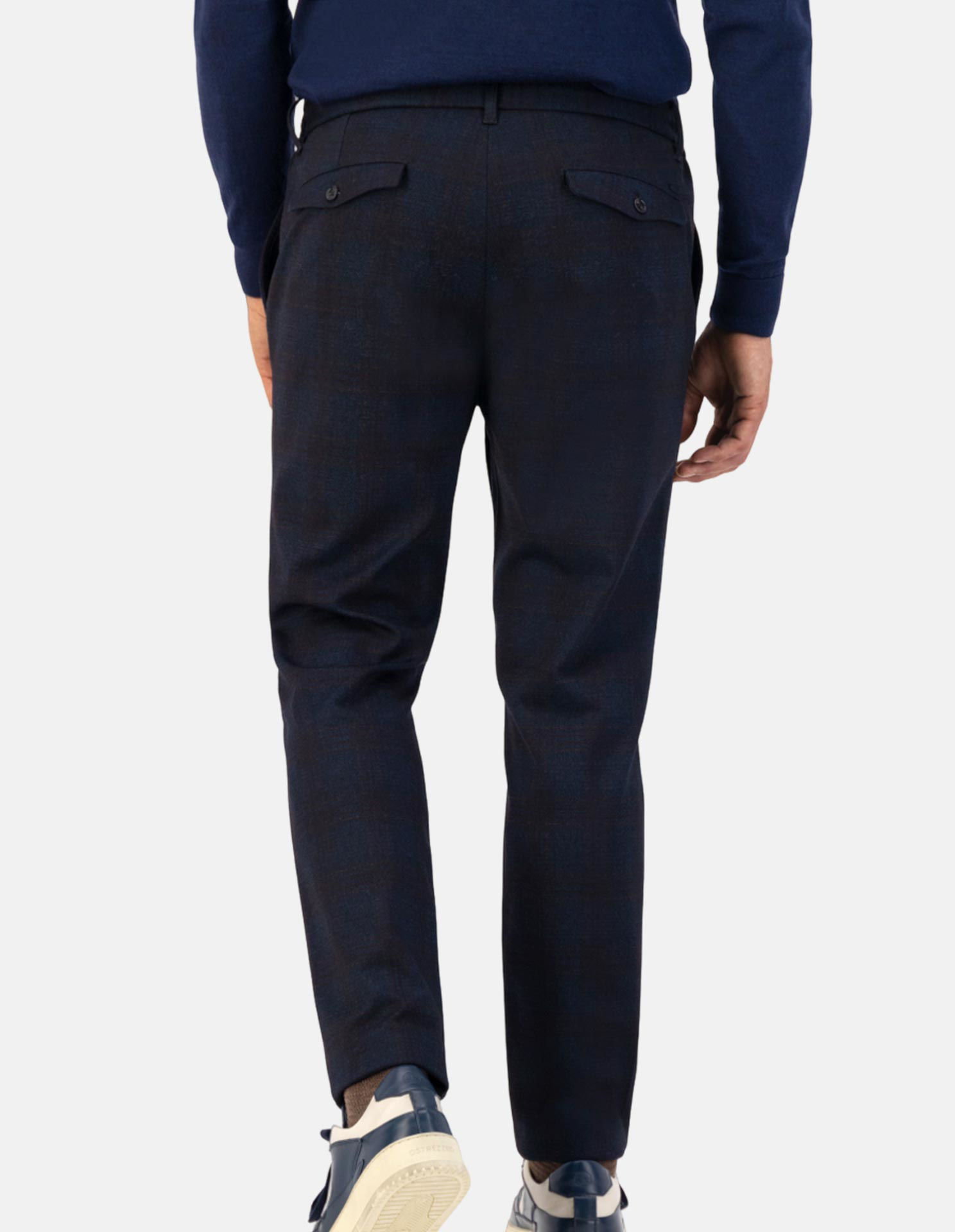 Dstrezzed Navy Scottish Check Jogger Pants | Designer Menswear in ...